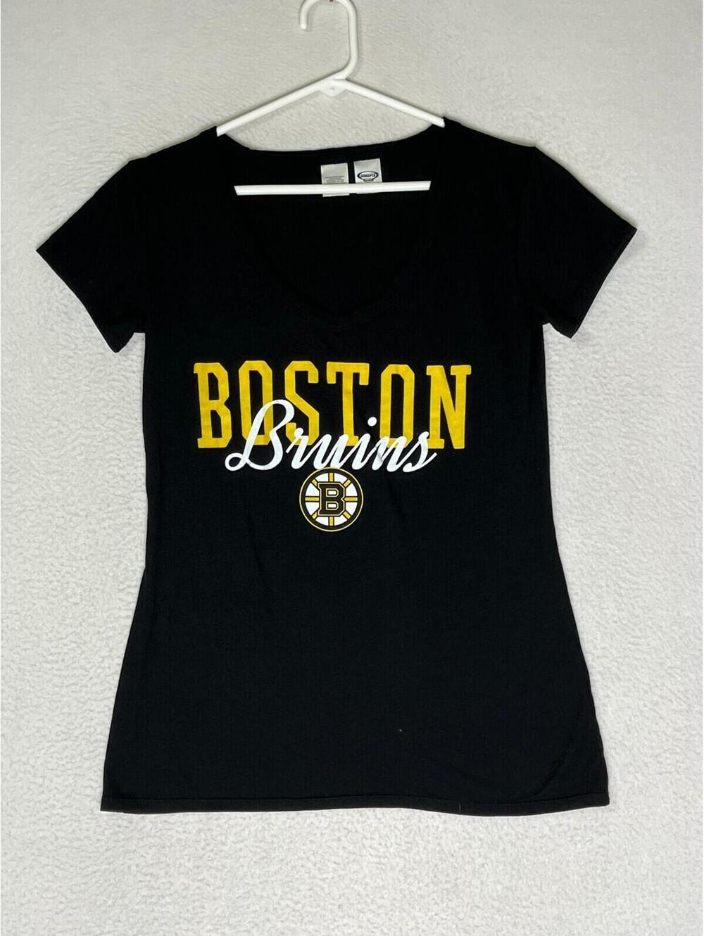 Concepts Sport Black Boston Bruins Crew Neck T Shirt Short Sleeve Women SZ Small